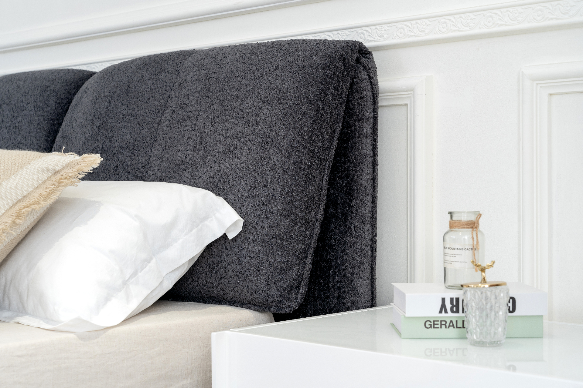 Pillow-back upholstered bed view 3