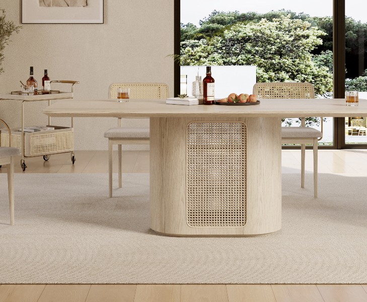 Cane pedestal table view 2