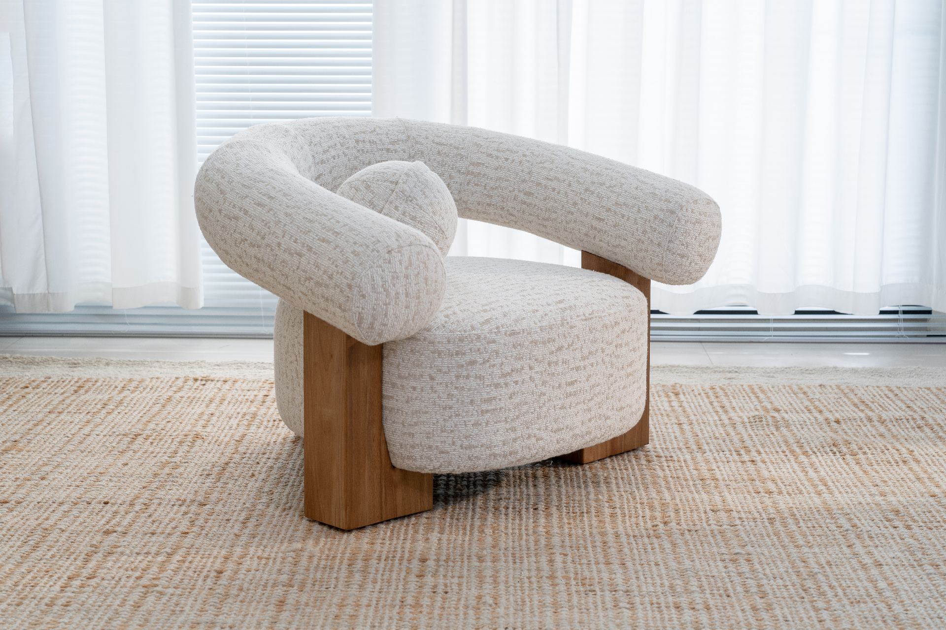 Bolster lounge armchair view 2