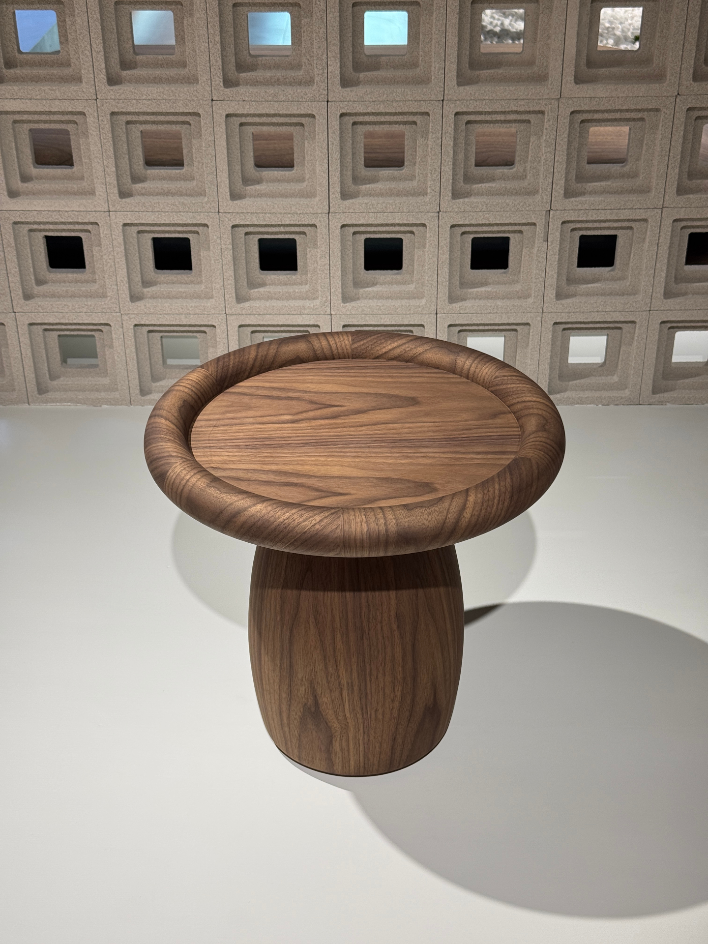 Rounded side table — walnut view 2