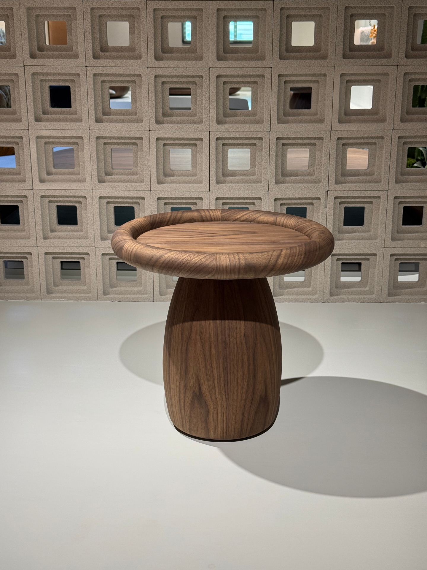 Rounded side table — walnut
