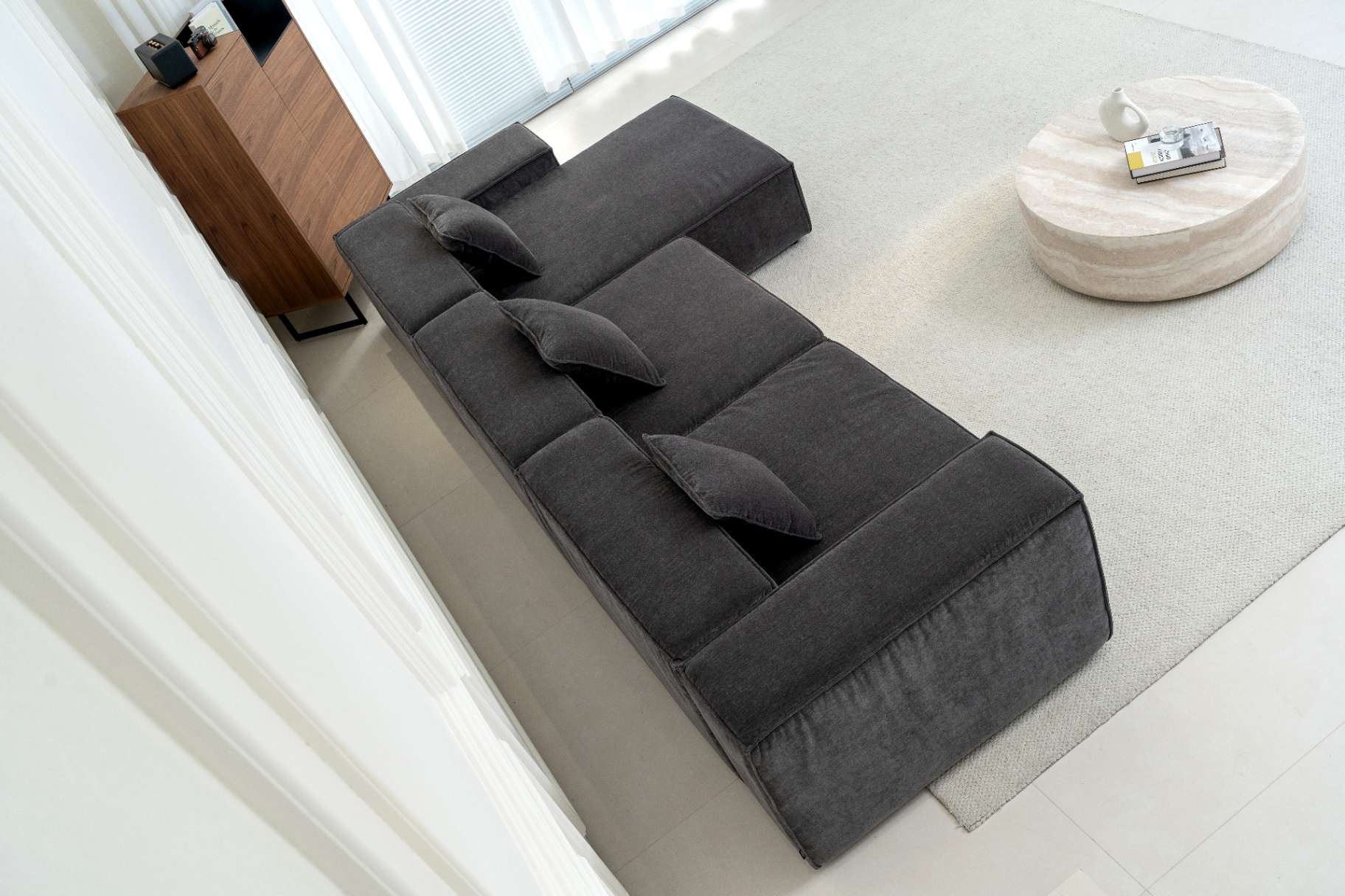 Modular chaise sofa view 4