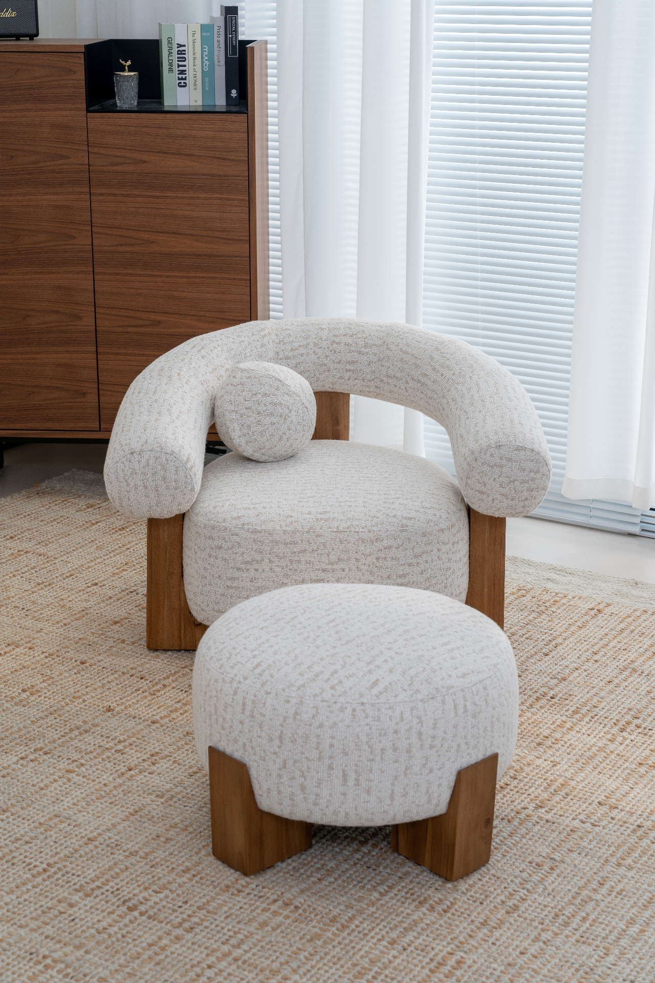 Bolster lounge armchair view 3