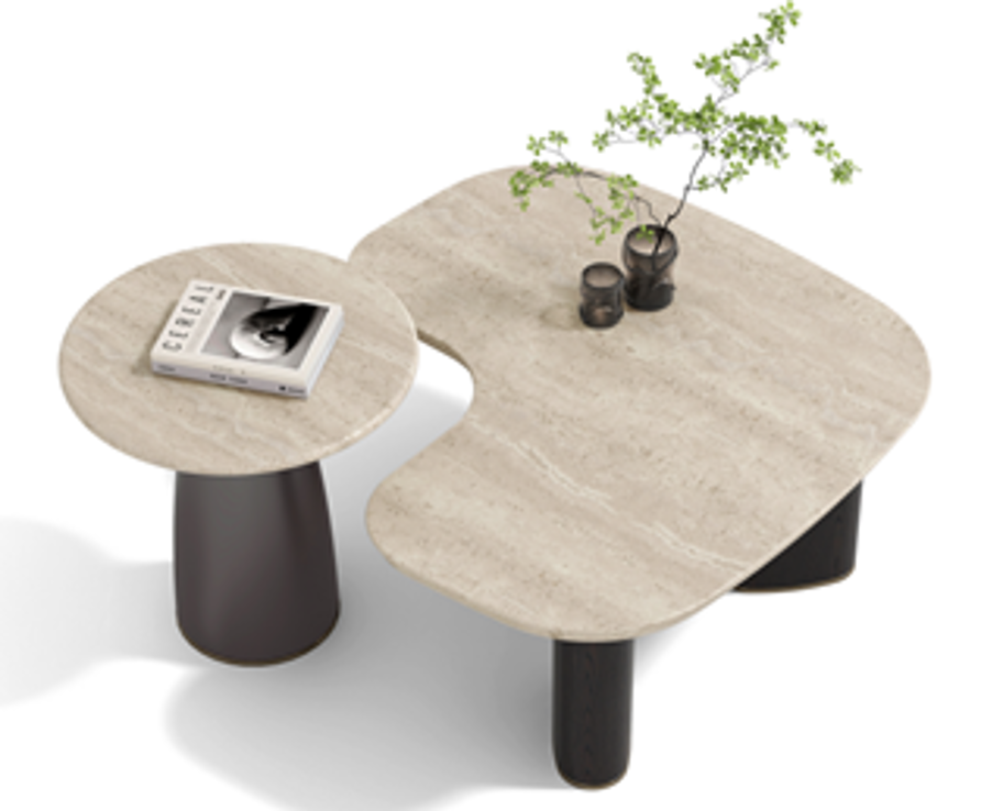 Travertine organic coffee set
