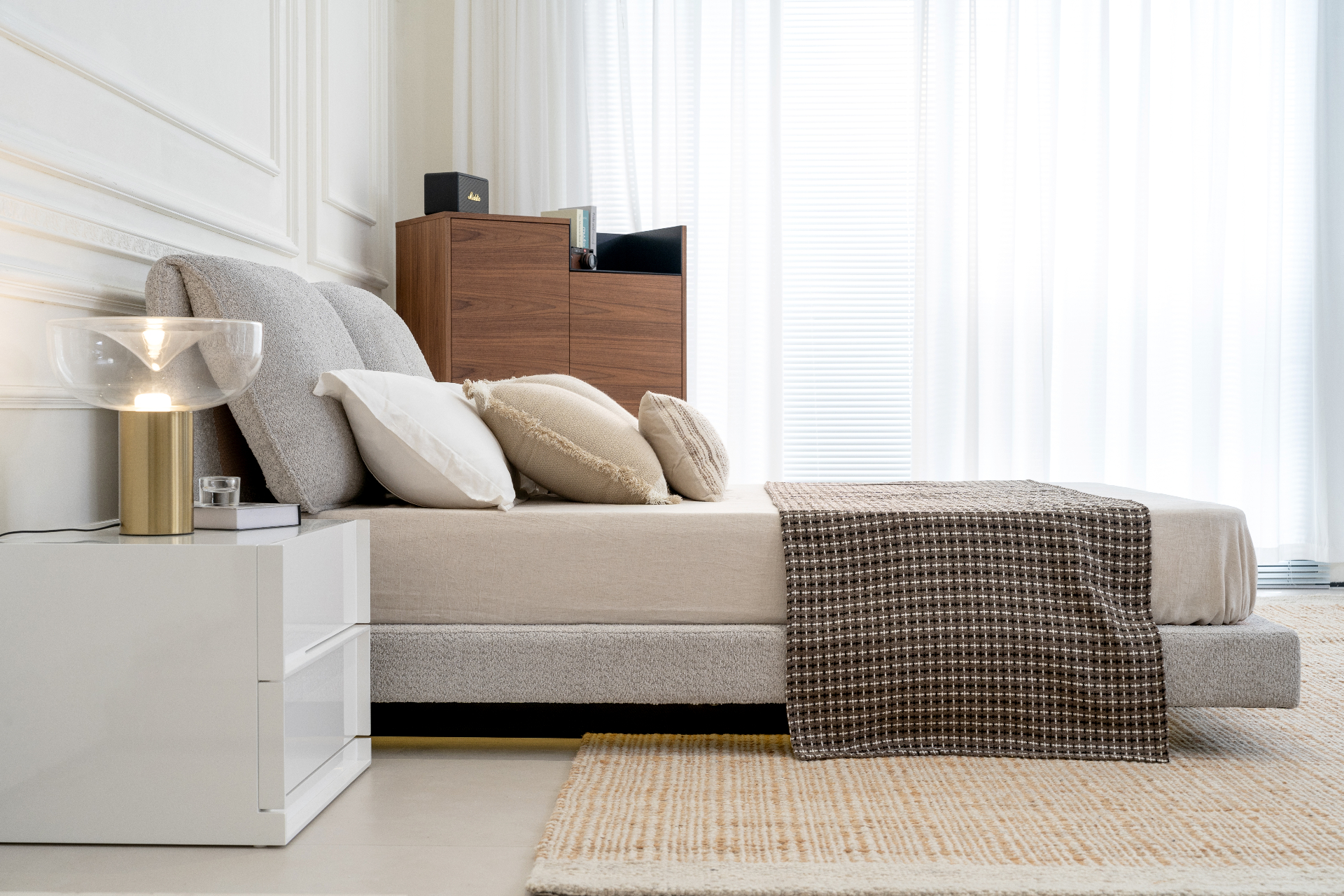 Pillow-back upholstered bed view 3